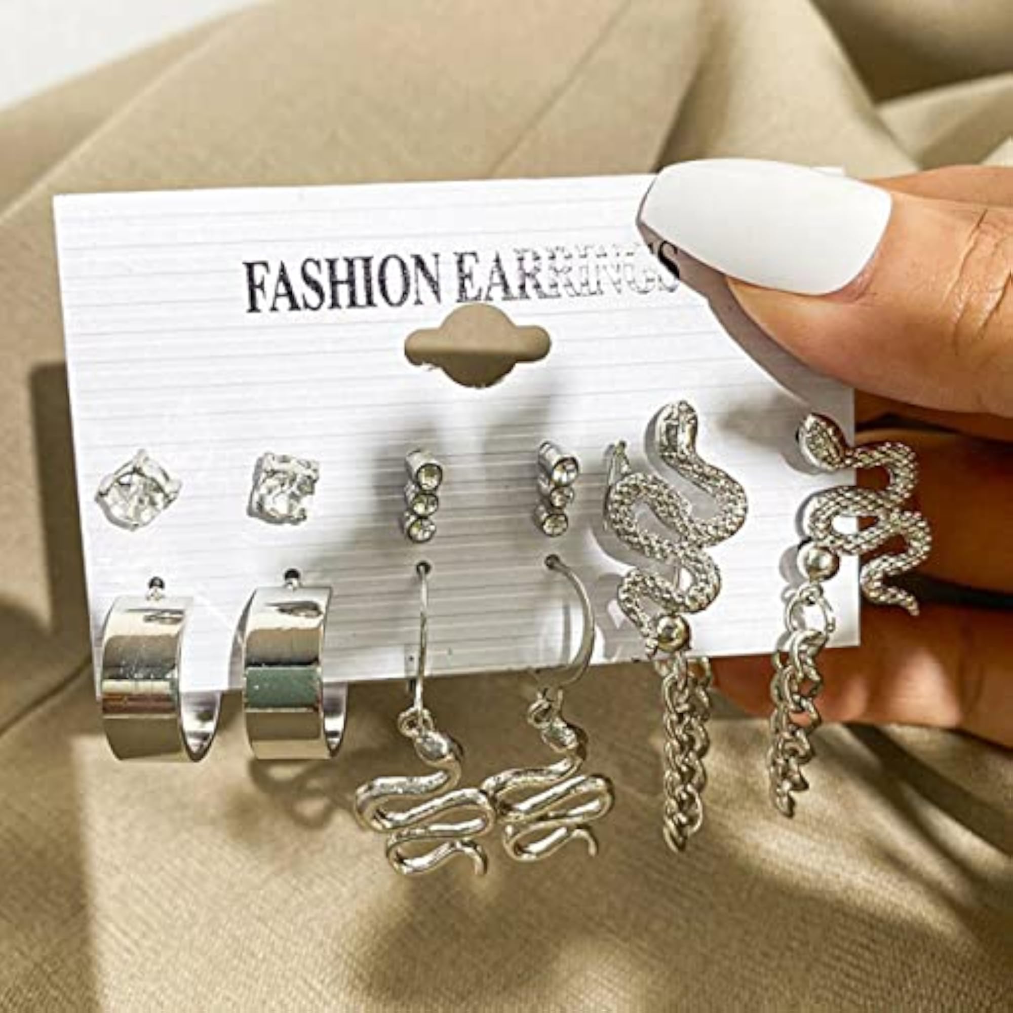 Gold-Plated Drop Earrings with Sparkling Crystals