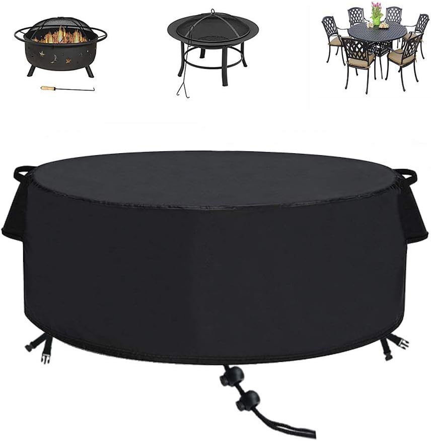 TheElves 60 Inch Fire Pit Cover, Round Waterproof Outdoor