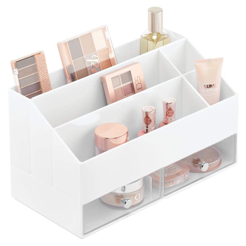 Buy mDesign Plastic Nail Polish Organizer Storage Station Cube with 2