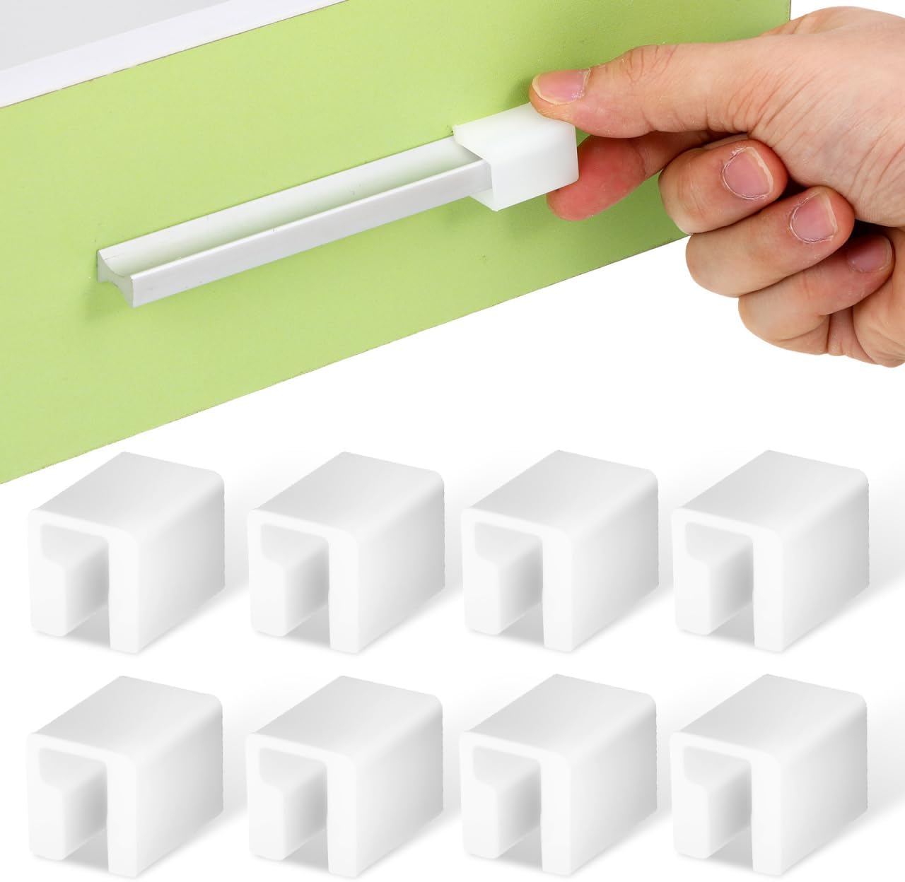 Hemoton 8 Pack Clear Silicone Drawer Handle Covers F Shape Corner Protectors for Baby Safety Guards for Cabinets Wardrobes Desks Easy Install