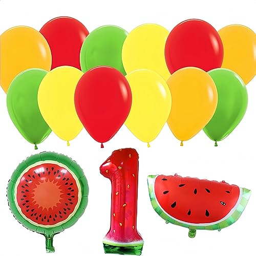 Watermelon Theme 1St Birthday Party Supplies Balloon 15 Pcs/One In A Melon Balloon Garland/Summer Fruit Theme Birthday Party Decoration 40 Inch Watermelon Number One Balloons/Summer Supplies #TOP24