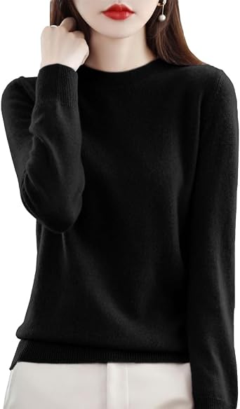 ANGJ Womens Knit Top, Autumn and Winter, Round Neck, Convenient Layering, Easy to Wear, Slimmer, Small Face, Plain, High Elasticity, Sweater, Cut and Sewn, Inner, Long Sleeve, Casual, Autumn, Winter, Casual, Simple, Spring, Autumn, Winter