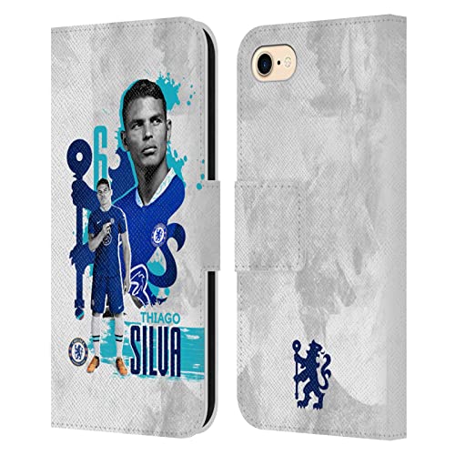 Funda de cuero Chelsea FC Thiago Silva para iPhone SE 2022 y 7/8