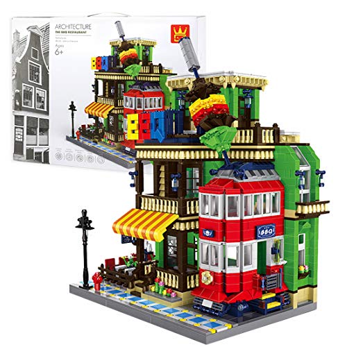 TRUU Bausteine Architektur Modell, 1922 Teile BBQ Restaurant Bausteine, Modular Haus Bausteine Kompatibel mit Lego Haus