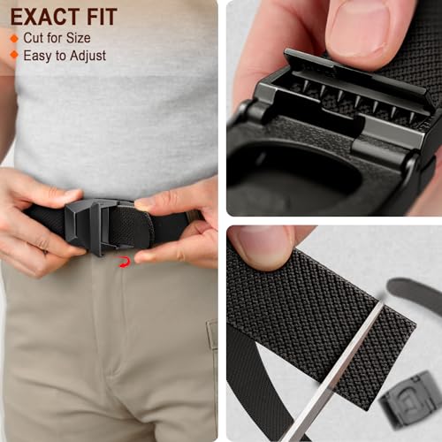 Tactical Belt for Men, Men Stretch Nylon Web Gift Belt 1.5"-Hiking Rigger Military Work-Quick Release4