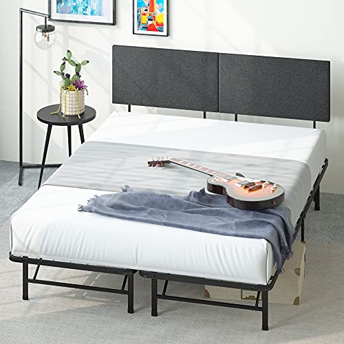 ZINUS SmartBase Mattress Foundation with Upholstered Headboard   42 Inch Metal Platform Bed Frame   No Box Spring Needed   Sturdy Steel Frame   Adjustable Headboard Height, California King