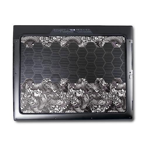 Image of MightySkins Carbon Fiber Skin Compatible with Alienware M18 R1 (2023) Full Wrap Kit - Angry Koi | Protective, Durable Textured Carbon Fiber Finish | Easy to Apply & Change Styles | Made in The USA