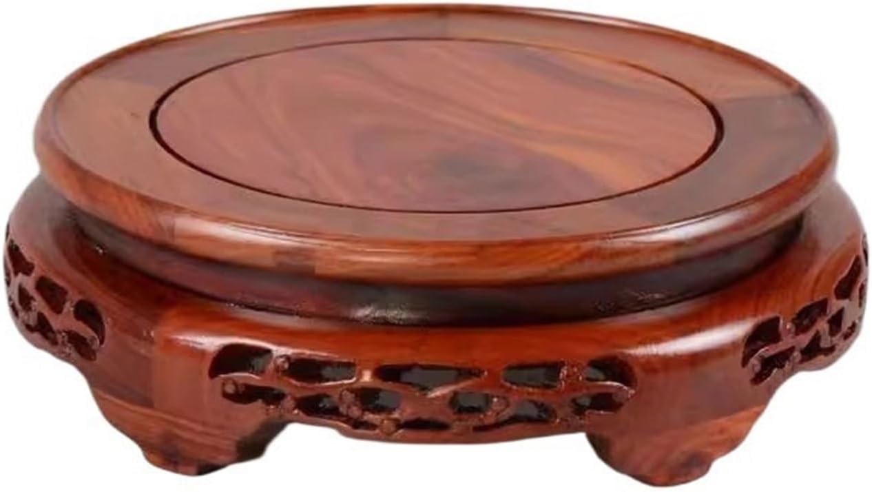 木台 花瓶ベース 中国風の透かし彫りの紫檀台、奇石花瓶用 ディスプレイ