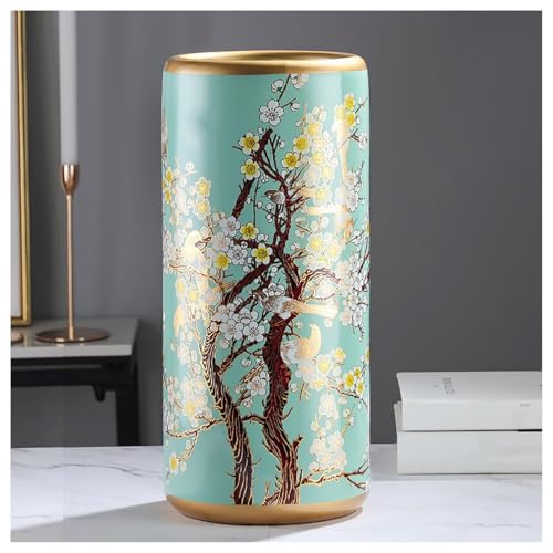 LFIEVO Paragüero De Cerámica Bastidor Vintage para Bastones De Pie Adorno Decorativo De Porcelana Pintada Multifuncional Decorado A Mano con Calcomanías