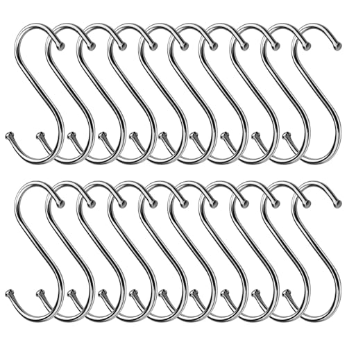 LxsNyvantic Acier Inoxydable Crochets S 20 Pack - Facile à Utiliser, Robuste, Pour Armoire Bain Cuisine