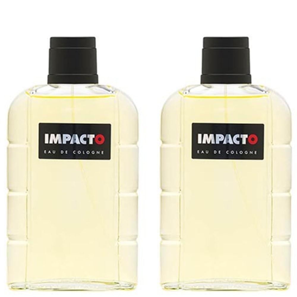 IMPACTO - Classic, Agua de Colonia Hombre, Pack de 2 x 200 ml, Perfume Formato Spray, Eau de Toilette Natural y Masculina, Aroma Cítrico, Fragancia Fresca, Elegante y de Larga Duración