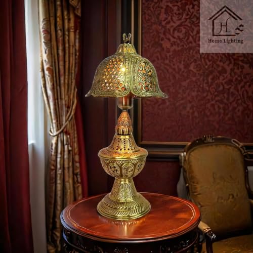 Image of Jodhpur Hand Tooled Copper Table Lamp | Bedroom & Living Room, Decorative Item, Incandescent Lamp, Home Decorative