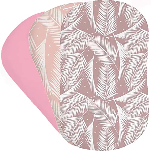 Image of Bear’s Little Fish 100% Organic Cotton Baby Bassinet Sheets - Soft Fitted Crib Sheets for Hourglass Rectangular Oval Bassinet Mattress Pad Baby Basket Bedside Bassinet Sheets - 3-Pack