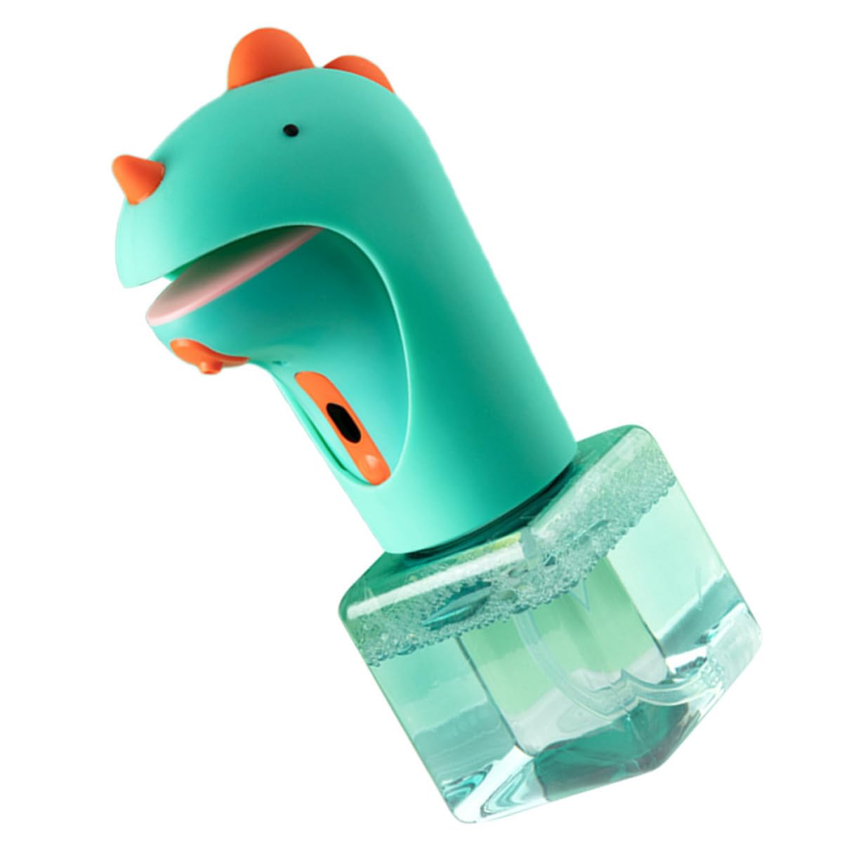Hemobllo Dispensador de Jabón Doméstico Dispensador de Jabón de Manos Automático Forma de Dinosaurio, Verde, Silicona, Abs y Petg, Antideslizante, Baño y Cocina