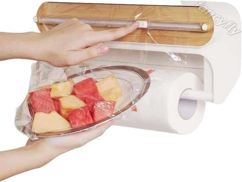 Fancyfly ラップカッター スライド式 マグネットホルダー 冷蔵庫吸附可能 双方向切断 アルミホイル キッチンペーパー対応 再