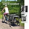 tectake® Rimorchio Velo Cane 3 in 1, Pieghevole con Riflettori, Bandiera, Rimorchi Bici per Cani Anche come Passeggino per Cane Animali da Compagnia di Taglia Media, Carico Massimo 40 kg - Grigio