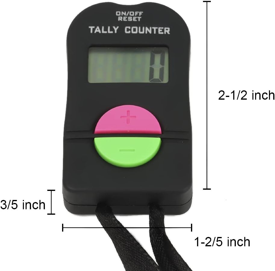 TopTie 4/12 PCS Electronic Hand Tally Counter Clickers, Add & Subtraction Number Clicker Counter with Lanyard for Golf Fish Lap
