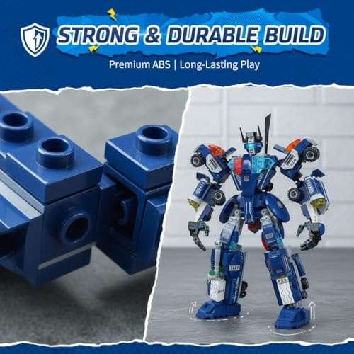 Image of SKY LINE OCEAN 6-in-1 Robot Building Blocks Set (750+ PCS) | Transforming Mech Models Construction Kit | STEM Educational Toy for Kids & Teens | Creative Play Set | 5 Year Structural Warranty