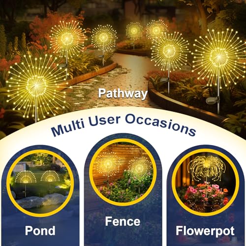 2-Pack 120 LED Solar Starburst Firework Garden Lights (Various) - image 5