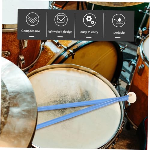 Baquetas TOYANDONA de arce con cabezas de fieltro suave para caja, diseño innovador de doble cabeza, herramientas de percusión duraderas para bandas de marcha y uso en instrumentos musicales, color azul miniatura 7