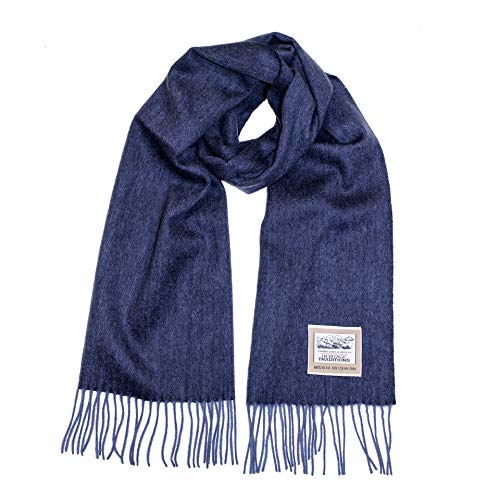 EuroStick Heritage - Bufanda (Lana), diseño de espiguilla, Color Azul Marino