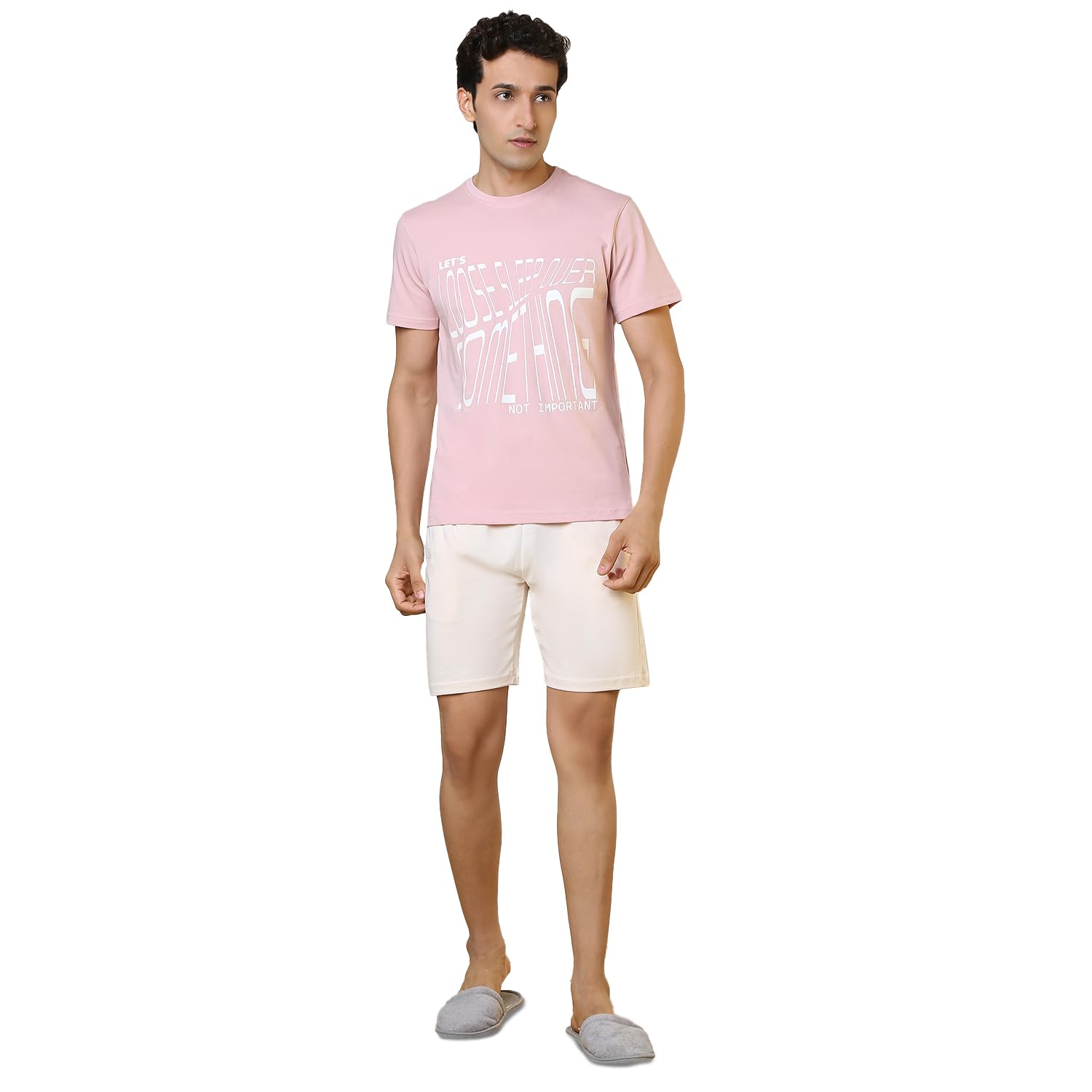 Men Half Sleeve Regular Fit Print Pattern Pure Cotton Round Neck Garment Kit (Size: M)-AHQB00006-X2 Multi-Colour