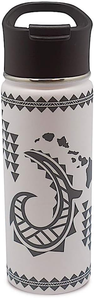 Hawaii Style Island Flask Tumbler Tribal Hook White