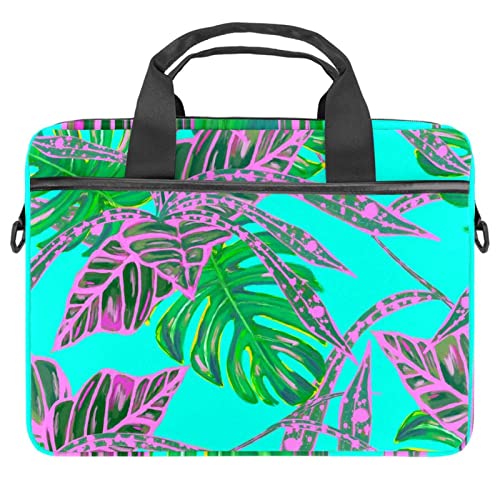 Sacoche ordinateur portable motif lama bleu alpaga et palmiers 14.5"