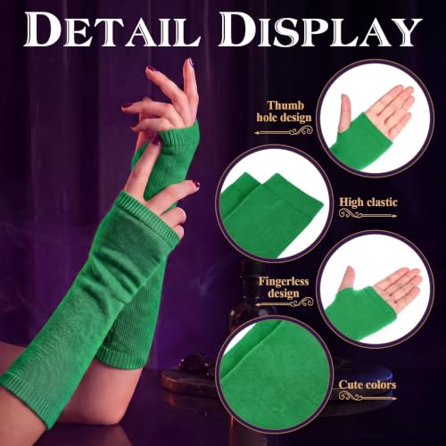 Image of Geyoga Arm Warmers Leg Warmers Striped Thigh High Socks Fingerless Gloves Stockings Christmas Halloween