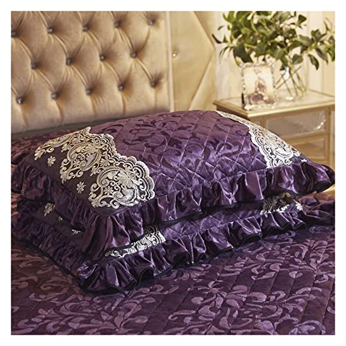 Taies d'oreiller velours matelassé gris argenté pour lit rectangle - 2