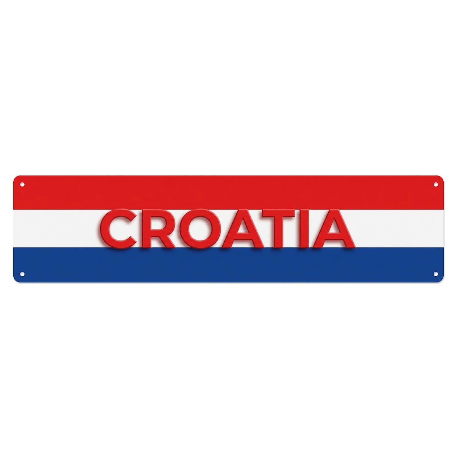 Metal Tin Sign Vintage Croatia Flag Pattern