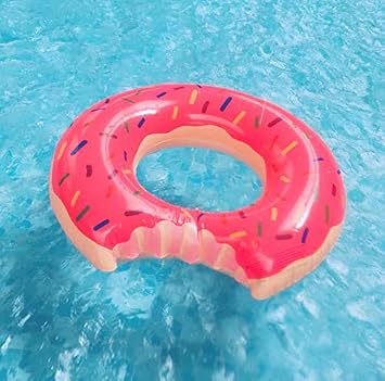 2 Pack 23.6-inch Donut Pool Floats Inflatable Swimming Rings Tubes for Swimming, Swim Raft, Summer Beach Games, Party Decoration
