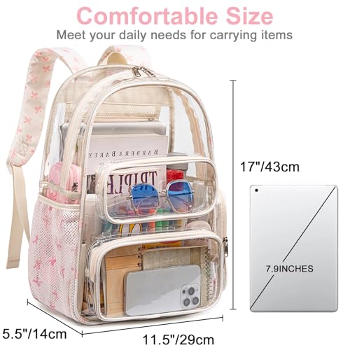 Image of BTOOP Clear Backpack Heavy Duty Transparent Backpack 17 inch See Through Bookbag for College Work Festival Security with Padded Strap Large Capacity