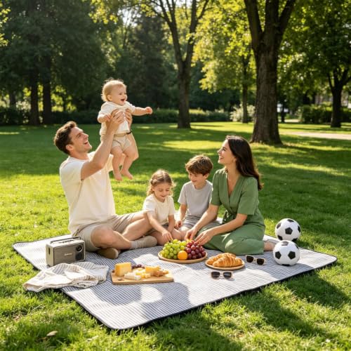 Manta de picnic de acrílico y esponja con base de aluminio aislante 6