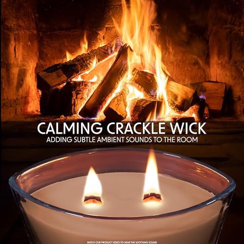 DECO EXPRESS Scented Candles, Double Wick Crackle Candles, Long 50 Hours Burn Time, Calming & Cosy Home Decor, Birthday - Image 2