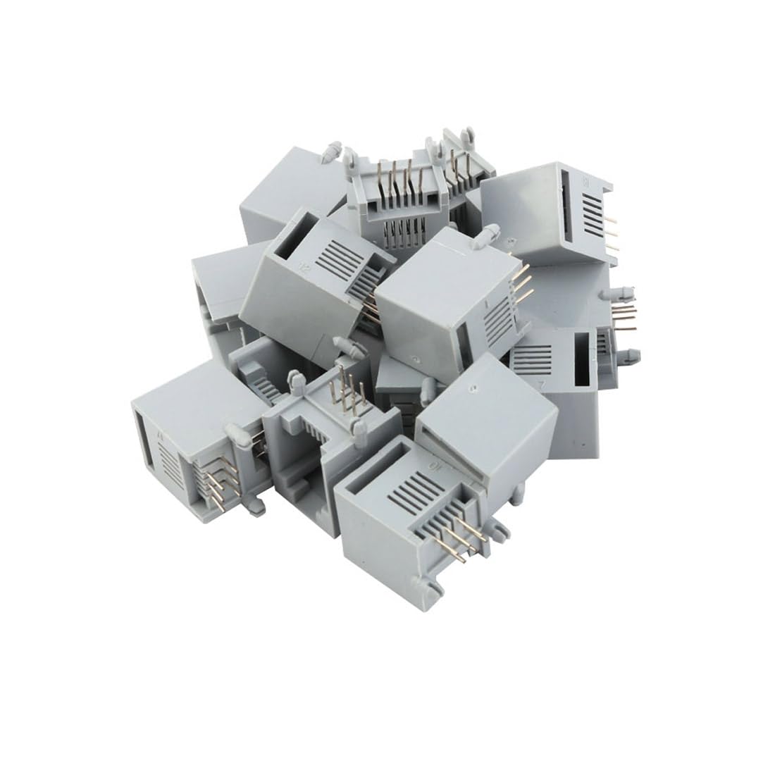 Sourcingmap® 20stk RJ12 6P6C weibliche PCB Montage modulare Klinkenstecker Telefon Anschluss de
