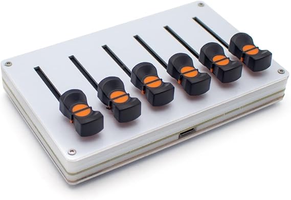 6-Channel 45mm MIDI Fader Controller - USB Custom CC Mapping for DAW Software