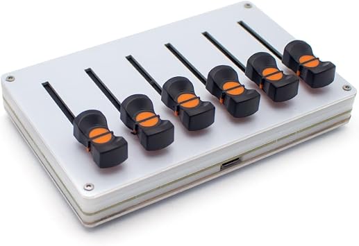 6-Channel 45mm MIDI Fader Controller - USB Custom CC Mapping for DAW Software