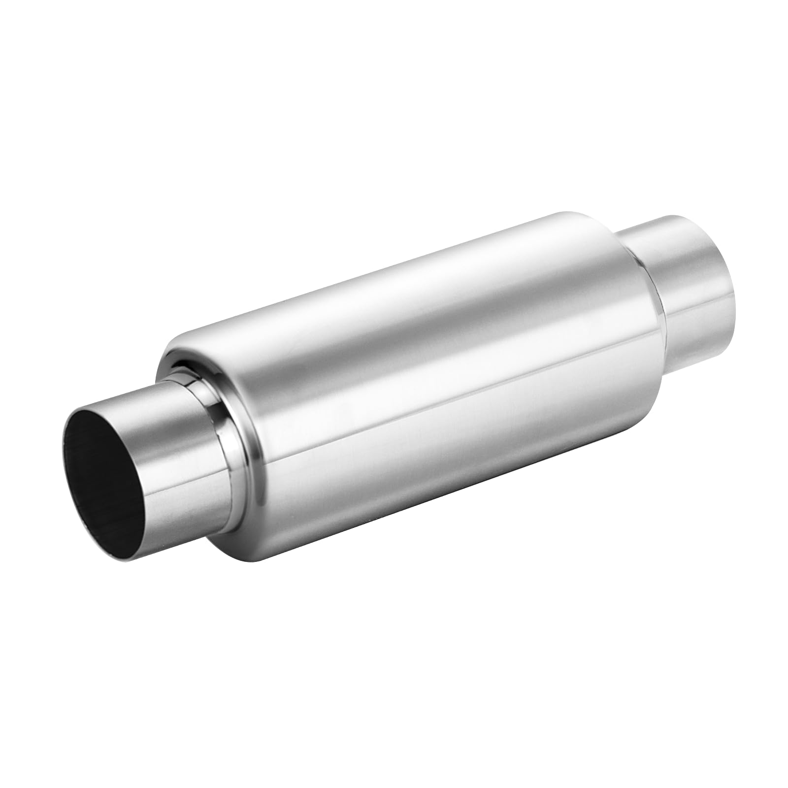 A-KARCK 2.5" Inlet Exhaust Resonator, 2.5" Inlet 2.5" Outlet 12" Overall Length Muffler Resonator Stainless Steel,Polished