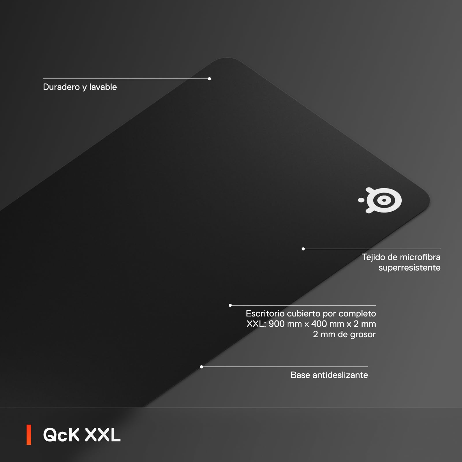SteelSeries Alfombrilla QcK - Tejido XXL - máximo rastreo y Estabilidad - Alfombrilla para Esports - Antideslizante - lo Cubre Todo