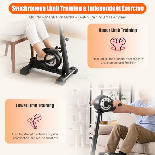 Image of RECOVIONMotorized Arm and Leg Exercise Bike, Electric Pedal Exerciser with LCD Touchscreen, Dual Motor Upper & Lower Limb Trainer, Adjustable Height for Seniors Home Exercise