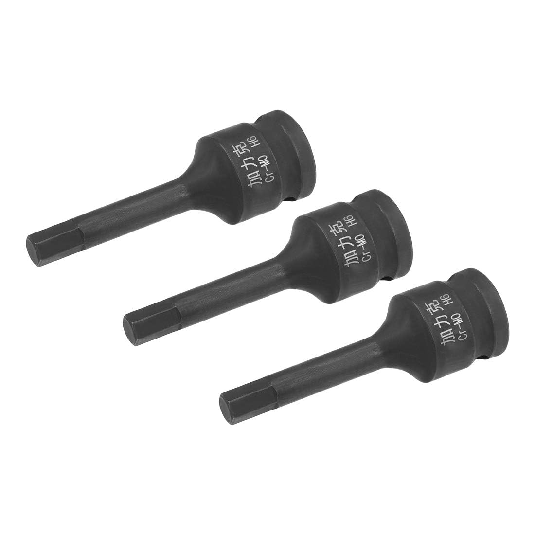 ROWORKX 3Pcs 3/8" Drive x H6 (6mm) Impact Hex Bit Socket, Allen Key Socket, Premium CR-MO Steel Bits, Hex Bit with 60mm Length for Torque Wrench, Ratchet Wrench, Impact Power Drill