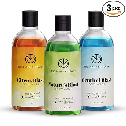 The Man Company Body Wash Saver Combo for Men – 3 * 250ml | Assorted Value Pack | Shower Gel for Smooth & Refreshing Skin | Deep Moisturization |…