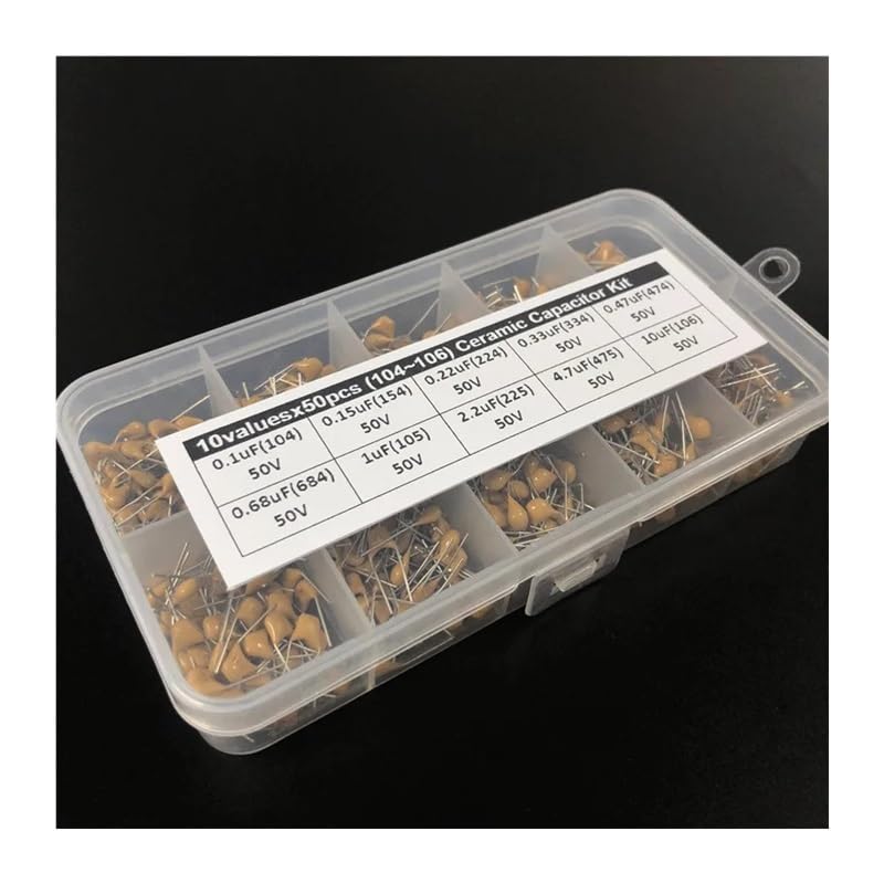 Condensadores cerámicos kit 50V de 0.1uF a 10uF tipo monolítico para reparación electrónica