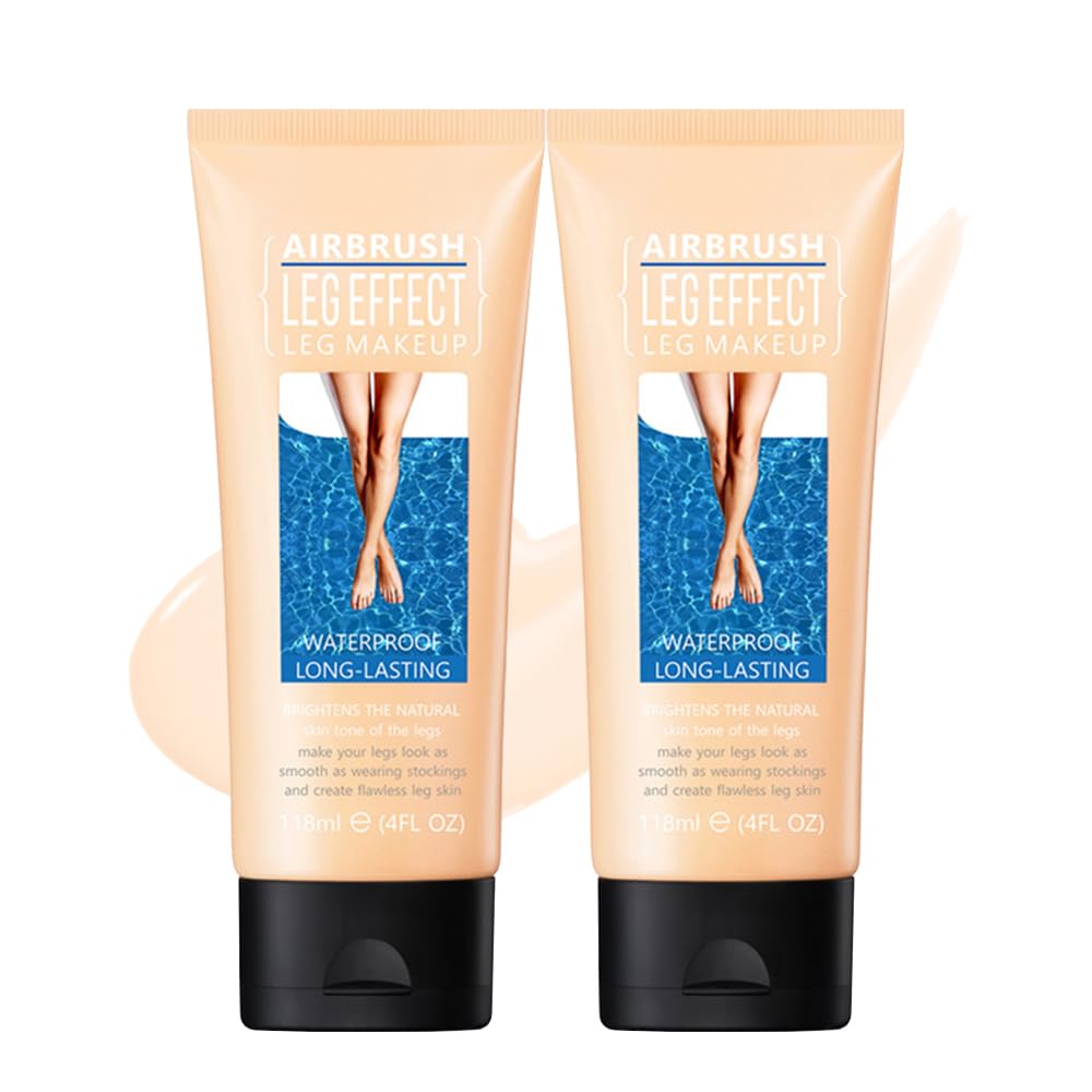 2Pcs Leg Effect Waterproof Makeup, Long-Lasting, Natural Leg Coverage, Body Foundation to Cover Vein, Tattoo and Flaw (01#Fairest, 2Pcs) 2Pcs/01#Fairest