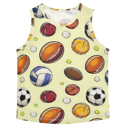 Boys' Tank Top Shirt Rugby Baseball Football Pattern Sleeveless T-Shirts
