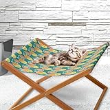 Ambesonne Gaming Pet Hammock, Game Controller Gamepad Retro Colors Atari Fans, Bed for Kittens Canopy with Durable Wooden Frame, 22" x 19 1/2" x 13", Dark Seafoam Multicolor