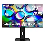 Pixio PX277 OLED Max V2 27 inch 240Hz Refresh Rate QHD Wide 1440p Resolution WOLED Display 0.03ms GTG Response Time Adaptive Sync KVM Switch Gaming Monitor