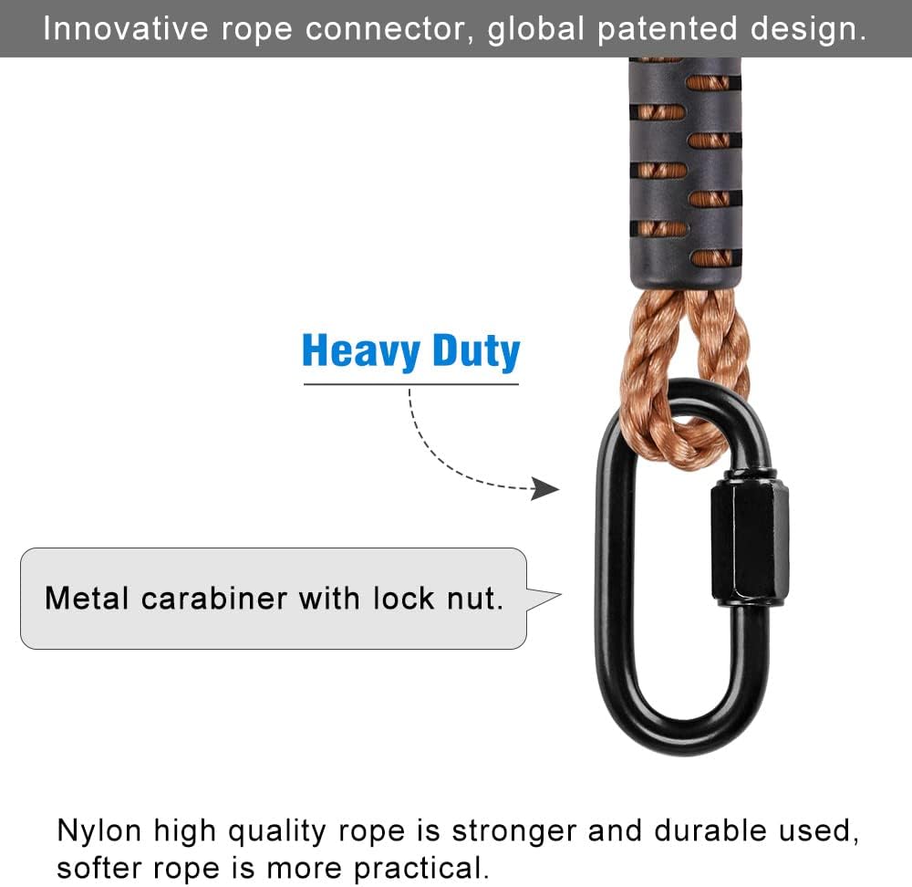 SELEWARE Hammock Straps, Tree Swing Rope, Hammock Chair Hanging Rope Kit W/Stainless Steel Carabiner Snap Hook Holds to 1000lbs, for Outdoor Playground Swings Hammock Yoga Boxing, 4 ft, 2 Pack : Patio, Lawn & Garden