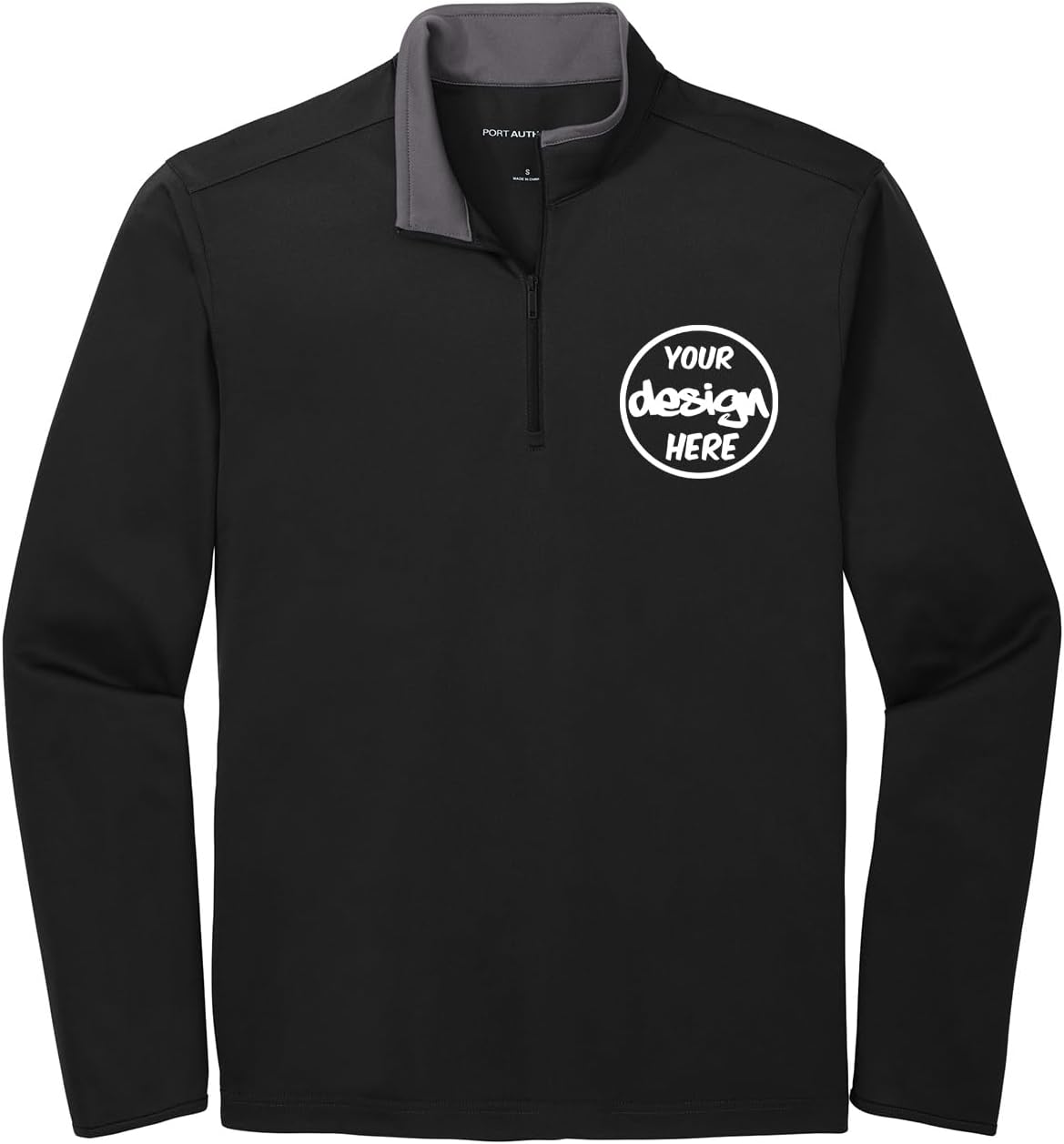 INK STITCH Men K584 Custom Embroidery Personalized Logo Texts Silk Touch Quarter Zip Pullover - Image 3